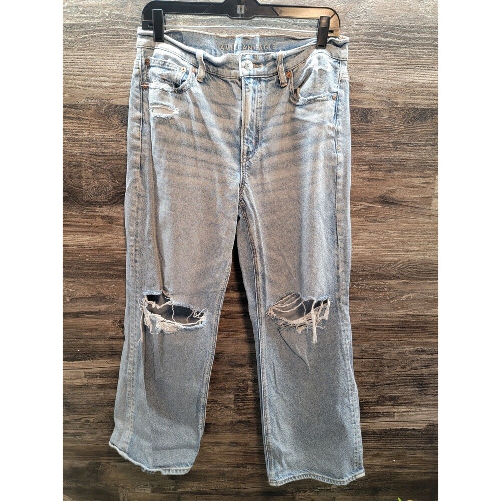 American Eagle Strigid Distressed Denim Blue Jeans Women's Size 8S